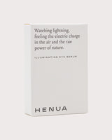 Henua illuminating eye serum secondary package on a white background