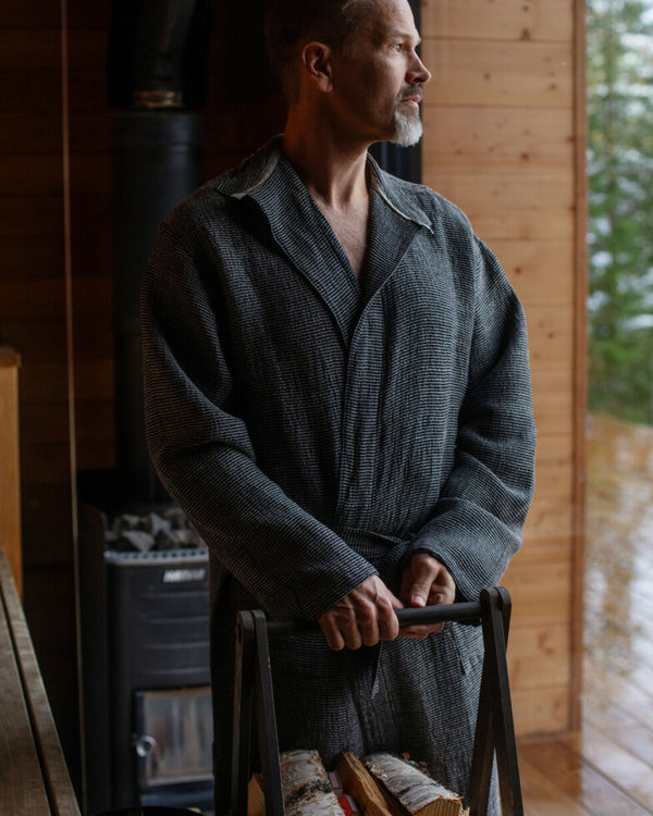 TERVA Unisex linen-tencel bathrobe